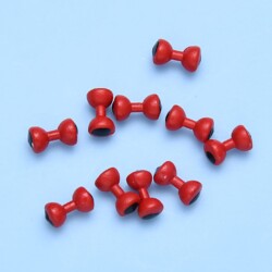 PAINTED LEAD DUMBBELL EYES - RED