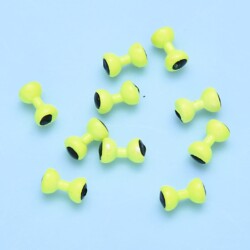 PAINTED LEAD DUMBBELL EYES - FL CHARTREUSE